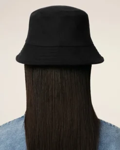 Ami Paris Cotton Ami de Coeur Embroidery Bucket Hat BLACK Clearance