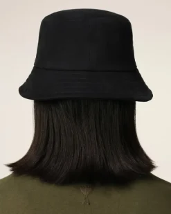 Ami Paris Cotton Ami de Coeur Embroidery Bucket Hat BLACK Clearance