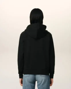 Ami Paris Cotton Ami de Coeur Zipped Hoodie BLACK New