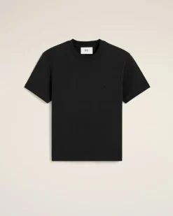 Ami Paris Cotton Ami de Coeur T-Shirt BLACK Cheap