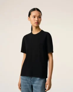 Ami Paris Cotton Ami de Coeur T-Shirt BLACK Cheap