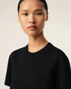 Ami Paris Cotton Ami de Coeur T-Shirt BLACK Cheap