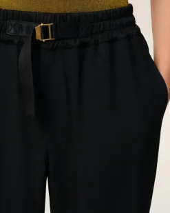 Ami Paris Flare Fit Elasticated Trousers BLACK Shop