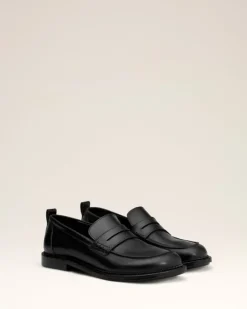 Ami Paris Leather Anatomical Toe Loafers BLACK Clearance
