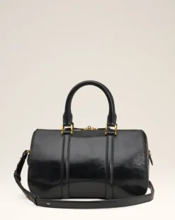 Ami Paris Leather Boston Bag BLACK Cheap