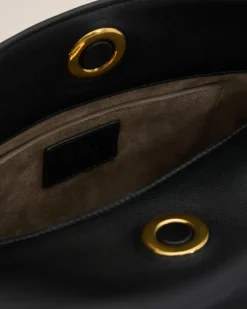 Ami Paris Leather Carrousel Bag BLACK Clearance