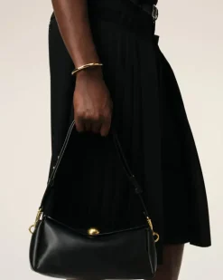 Ami Paris Leather Carrousel Bag BLACK Clearance