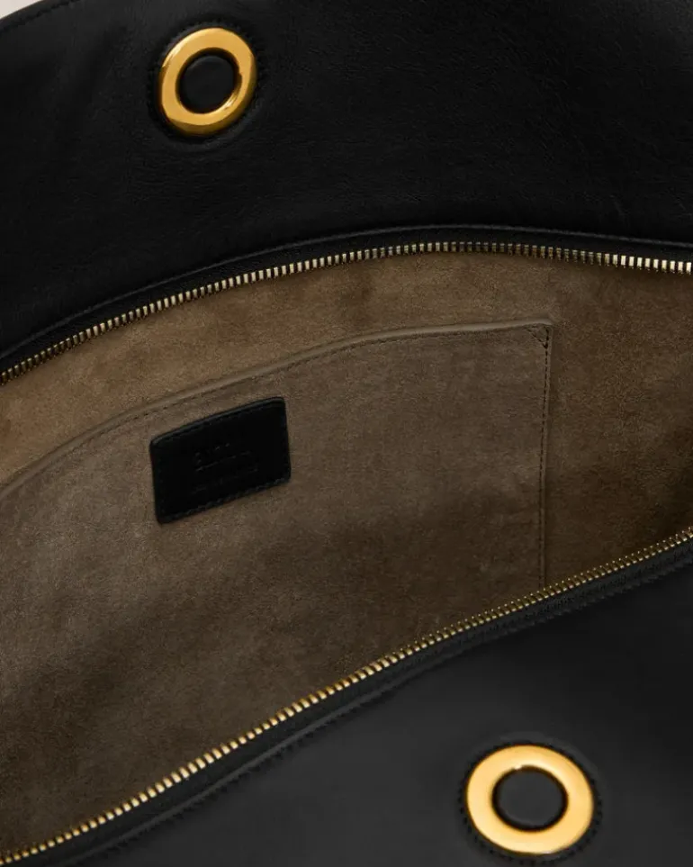 Ami Paris Leather Large Carrousel Bag BLACK Store