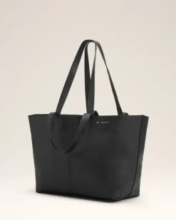 Ami Paris Leather Midi Tote Bag BLACK Best Sale