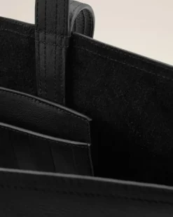 Ami Paris Leather Midi Tote Bag BLACK Best Sale
