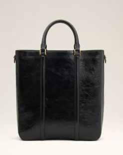 Ami Paris Leather North South Tote Bag BLACK Best Sale
