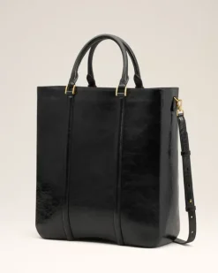 Ami Paris Leather North South Tote Bag BLACK Best Sale