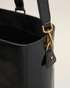 Ami Paris Leather North South Tote Bag BLACK Best Sale