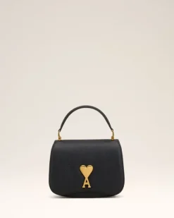 Ami Paris Leather Top Handle Paris Paris Bag BLACK Flash Sale