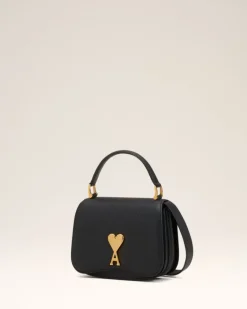 Ami Paris Leather Top Handle Paris Paris Bag BLACK Flash Sale