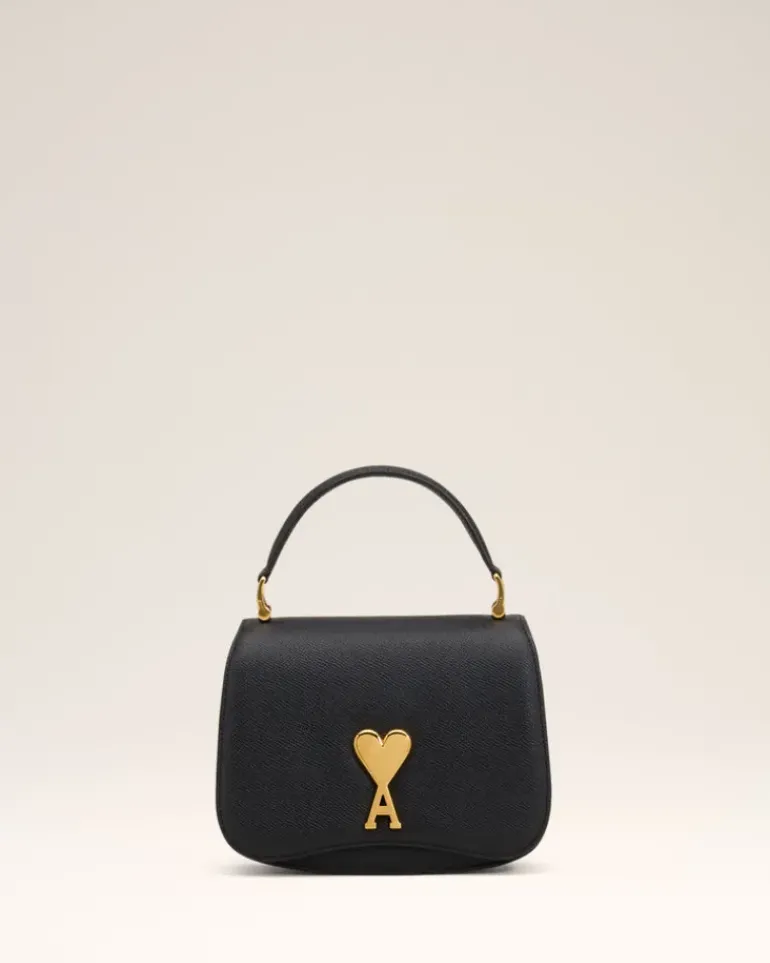 Ami Paris Leather Top Handle Paris Paris Bag BLACK Flash Sale