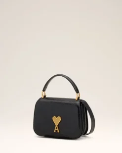 Ami Paris Leather Top Handle Paris Paris Bag BLACK Online