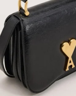 Ami Paris Leather Top Handle Paris Paris Bag BLACK Online