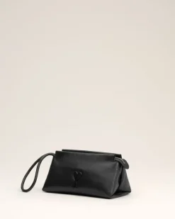 Ami Paris Leather Voulez-Vous Pouch BLACK Clearance