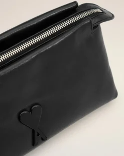 Ami Paris Leather Voulez-Vous Pouch BLACK Clearance