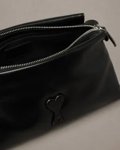 Ami Paris Leather Voulez-Vous Pouch BLACK Clearance