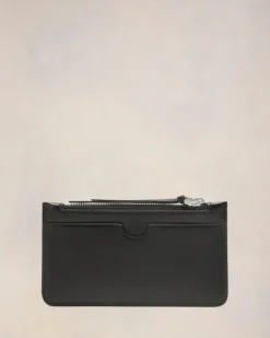 Ami Paris Leather Zipped Card Holder BLACK Hot