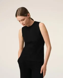 Ami Paris Sleeveless Top BLACK Cheap