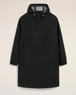 Ami Paris Water-repellent Long Hooded Windbreaker BLACK Fashion