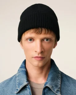 Ami Paris Black Wool Ami de Coeur Beanie BLACK/RED Online