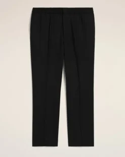 Ami Paris Wool Elasticated Waist Trousers BLACK Outlet