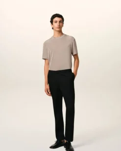 Ami Paris Wool Elasticated Waist Trousers BLACK Outlet