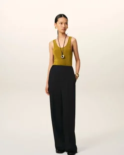 Ami Paris Wool Sailor Trousers BLACK Cheap