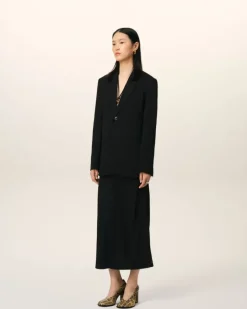 Ami Paris Wool Semi-Lined Jacket BLACK Best Sale