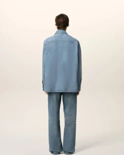 Ami Paris Blue Cotton Ami de Coeur Overshirt USED BLUE Fashion