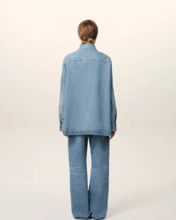 Ami Paris Blue Cotton Ami de Coeur Overshirt USED BLUE Clearance