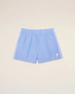 Ami Paris Blue Cotton Ami de Coeur Boxer AZURE/WHITE Best
