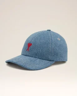 Ami Paris Blue Cotton Ami de Coeur Embroidery Cap USED BLUE Online