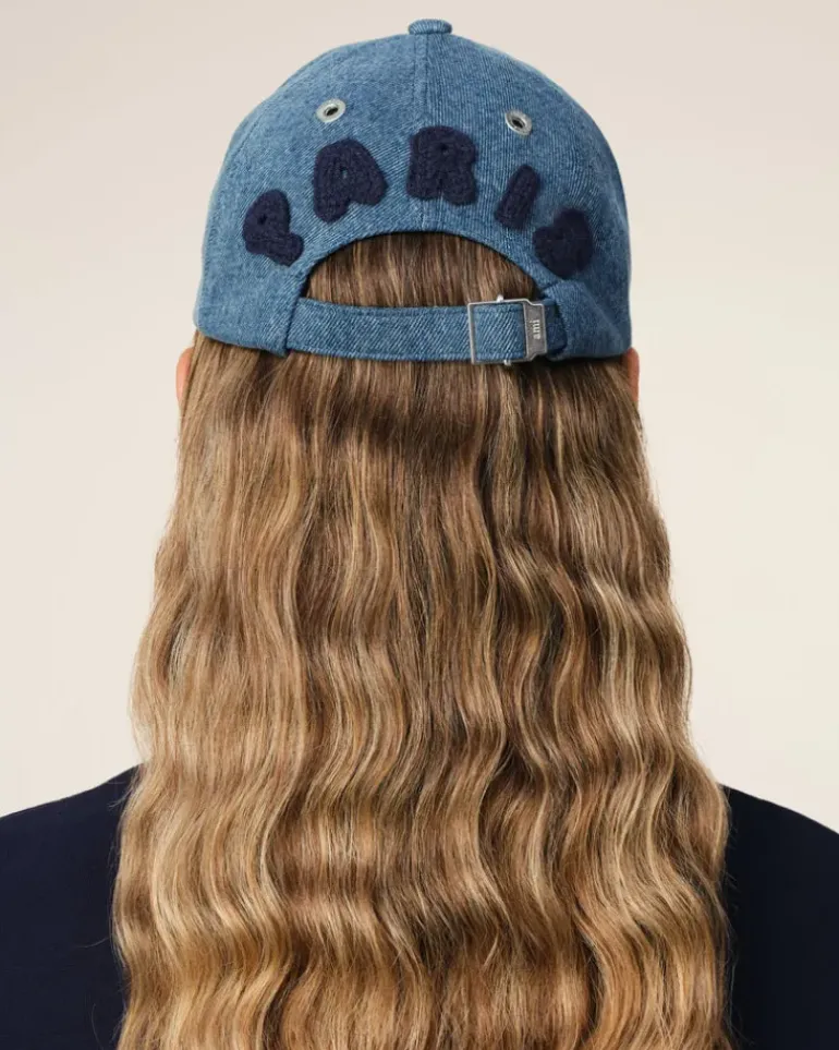 Ami Paris Blue Cotton Patch Trucker Cap USED BLUE Store