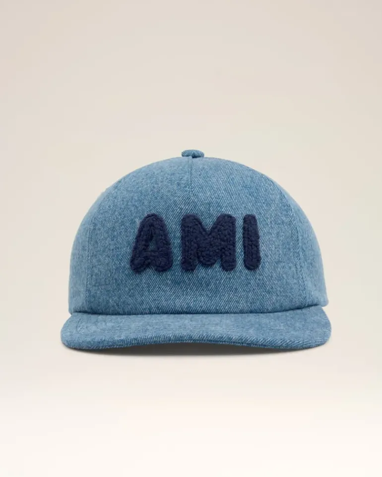 Ami Paris Blue Cotton Patch Trucker Cap USED BLUE Store