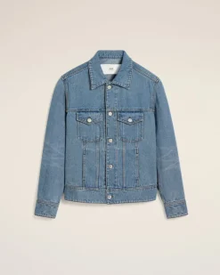 Ami Paris Blue Cotton Trucker Jacket USED BLUE Shop