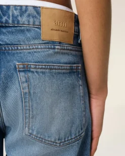 Ami Paris Blue Cotton Classic Fit Jeans USED BLUE Store