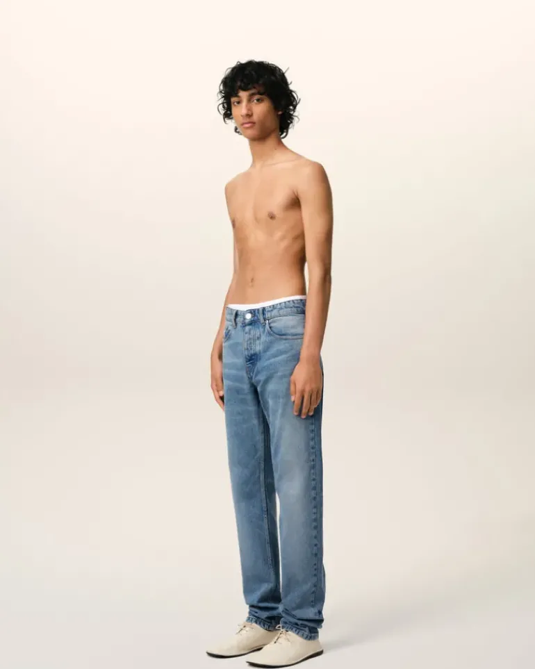 Ami Paris Blue Cotton Classic Fit Jeans USED BLUE Store
