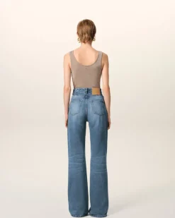 Ami Paris Blue Cotton Flare Fit Jeans USED BLUE Online