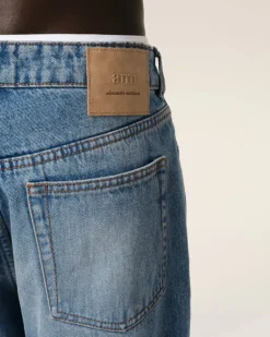 Ami Paris Blue Cotton Large Fit Jeans USED BLUE Sale