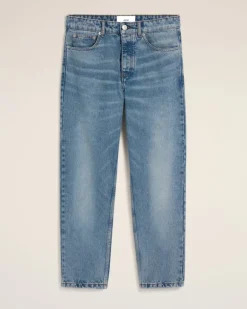 Ami Paris Blue Cotton Tapered Fit Jeans USED BLUE Best