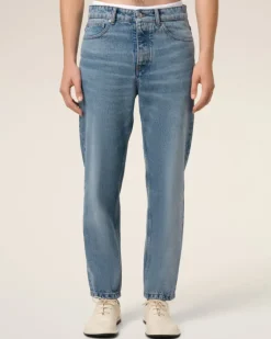 Ami Paris Blue Cotton Tapered Fit Jeans USED BLUE Best