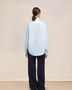 Ami Paris Boxy Fit Shirt SKY BLUE/NATURAL WHITE Best