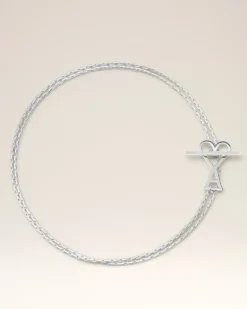 Ami Paris Brass Ami de Coeur 2 In 1 Chain Necklace SILVER Sale