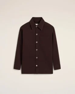 Ami Paris Burgundy Cotton Ami de Coeur Overshirt EGGPLANT Cheap