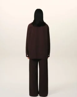 Ami Paris Burgundy Cotton Ami de Coeur Overshirt EGGPLANT Cheap